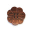 Brown Dark Wood Flower Round Button
