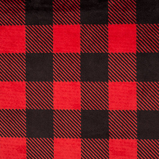 Buffalo Check Cuddle® Scarlet/Black 58/60" Fabric Per Yard - Prismatic Fiber Arts