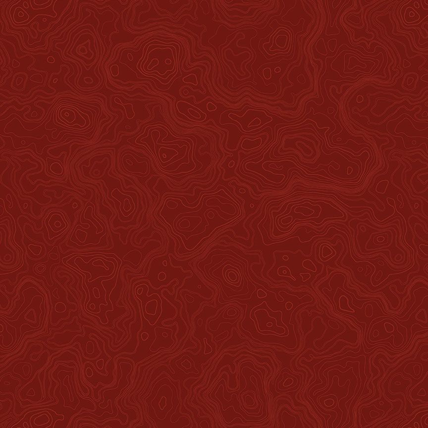 Burgundy Topography Map Path to Freedom Cotton 44"/45" Fabric Per Yard - Prismatic Fiber Arts