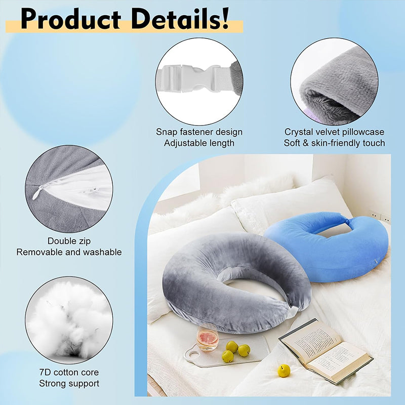 Reading pillow, crocheted arm-support for adults, portable, skin-friendly, TV & breastfeeding.