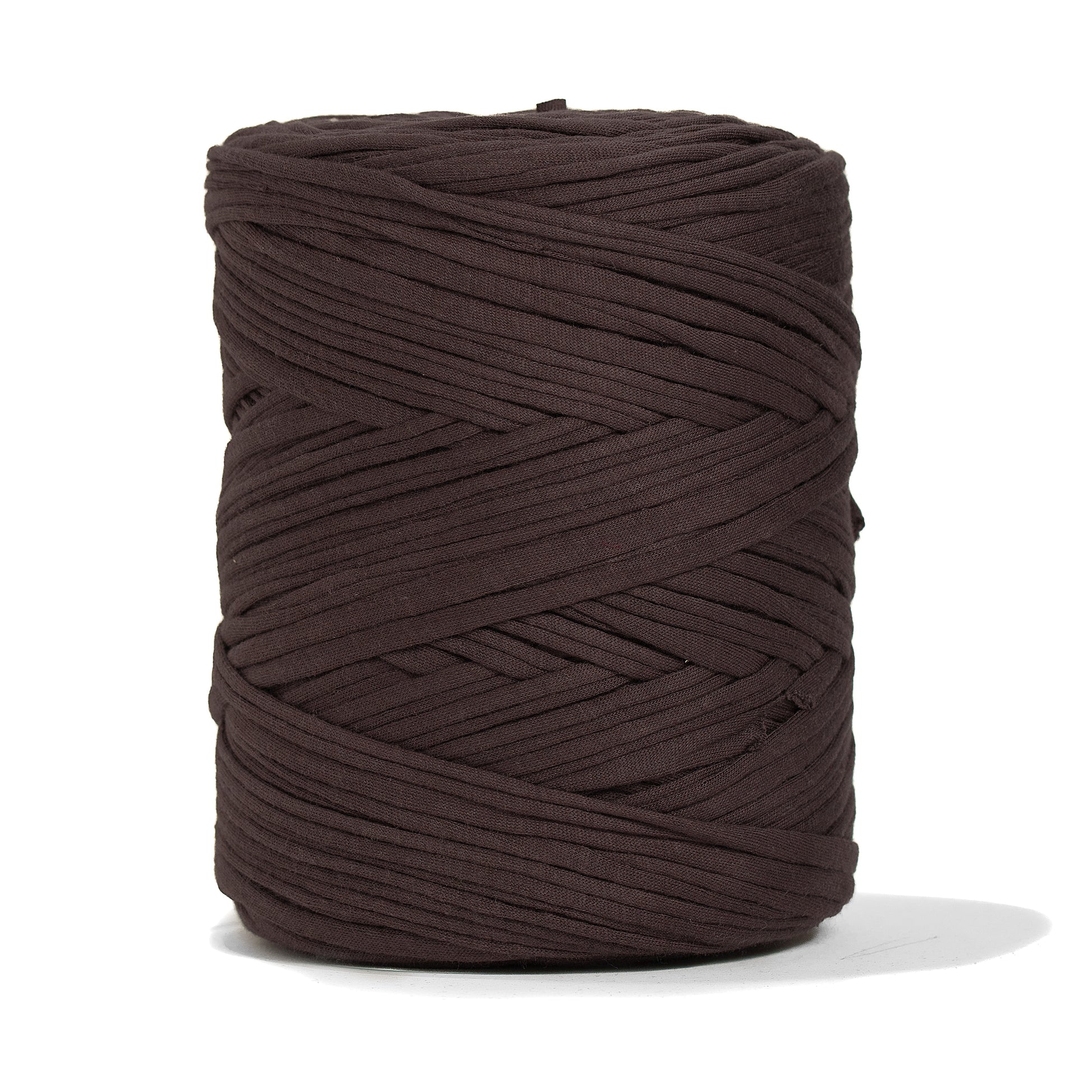 Recycled T-Shirt Fabric Yarn - Chocolate Color - Prismatic Fiber Arts