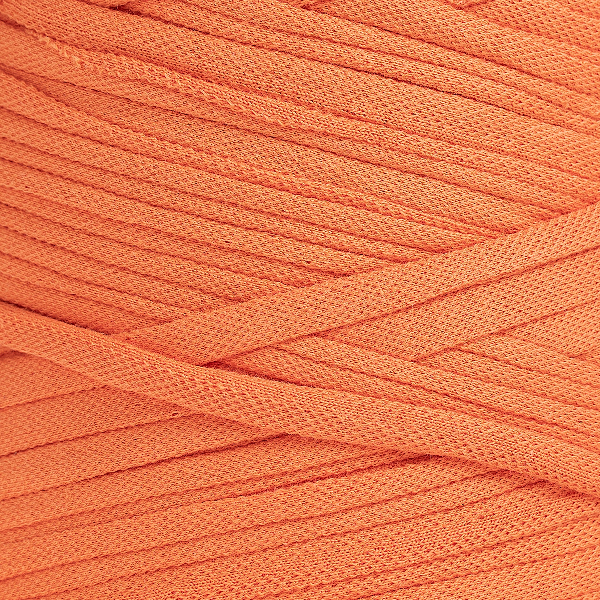 Recycled T-Shirt Fabric Yarn - Coral Color - Prismatic Fiber Arts