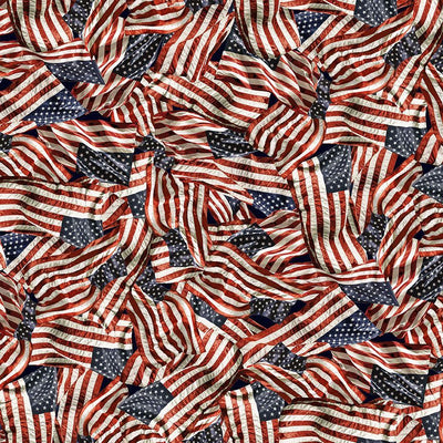 Packed American Flags Path to Freedom Cotton 44"/45" Fabric Per Yard - Prismatic Fiber Arts