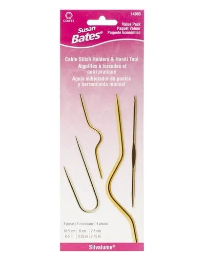 Susan Bates - Cable Stitch Holder Value Pack - Handi-Tool and 3 Asst'd Sized Holders