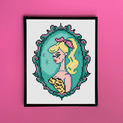 Cameo Doll: Blonde by Fluff Counted Cross Stitch Kit - Prismatic Fiber Arts