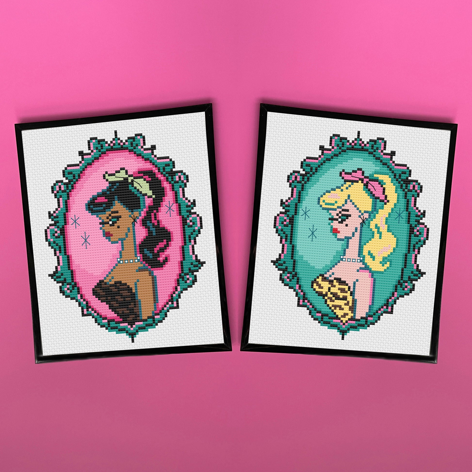 Cameo Doll: Blonde by Fluff Counted Cross Stitch Kit - Prismatic Fiber Arts