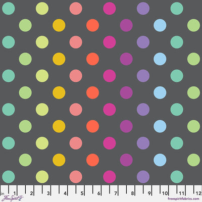 Carbon Disco Poms True Colors 43/44" Cotton Fabric Per Yard - Prismatic Fiber Arts