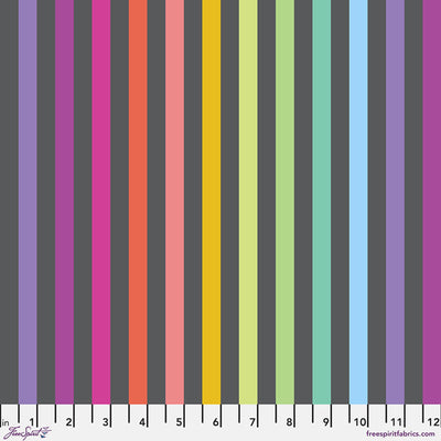 Carbon Disco Stripe True Colors 43/44" Cotton Fabric Per Yard - Prismatic Fiber Arts