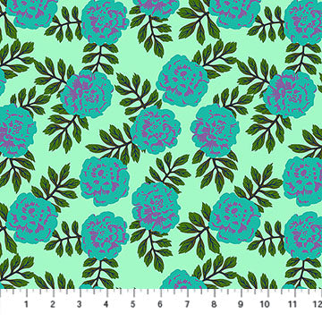 Carnation Aqua Yesterday Cotton 44"/45" Fabric Per Yard - Prismatic Fiber Arts