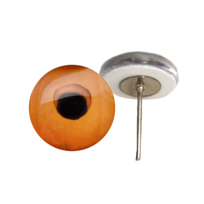 Carved Pumpkin Jack O Lantern Halloween Glass Eyes on Wire Pin Posts