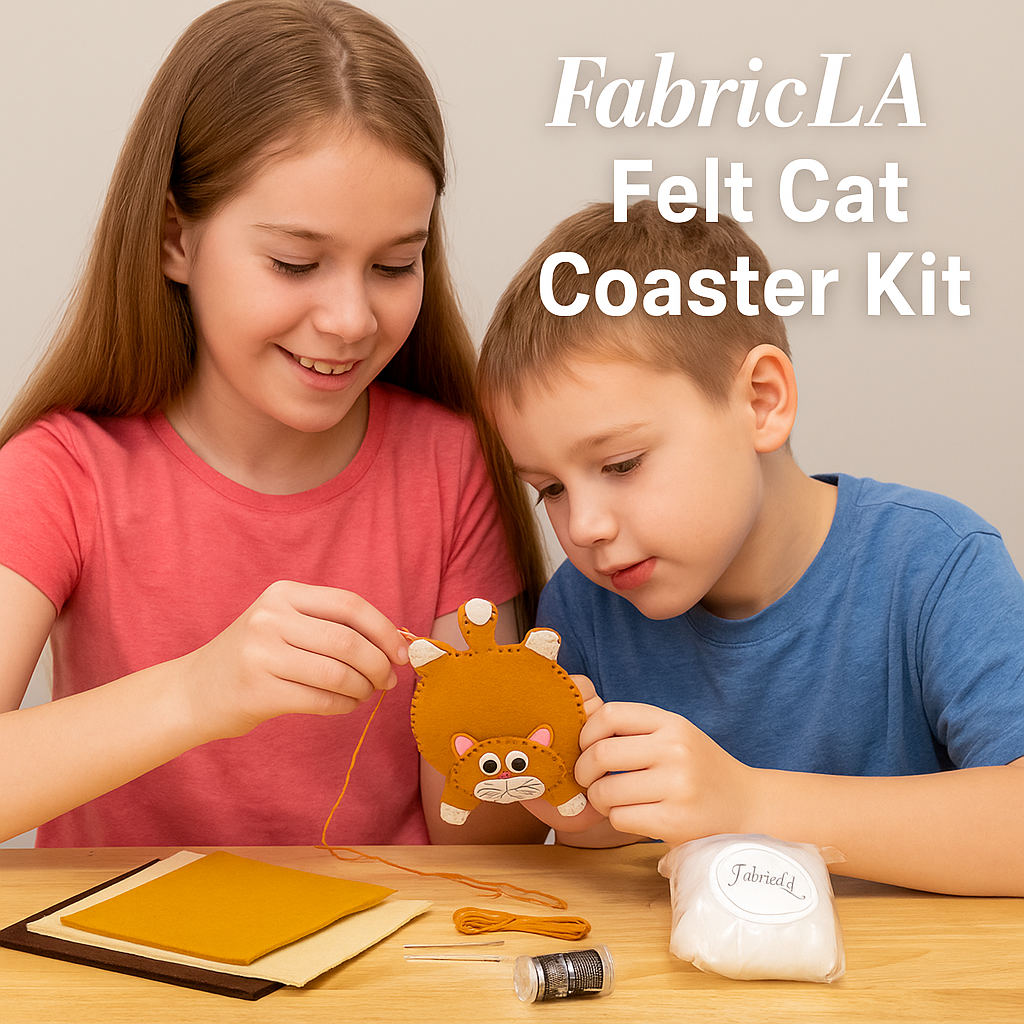 DIY Felt Cat Coaster Kit – Beginner Sewing Craft | FabricLA - Prismatic Fiber Arts