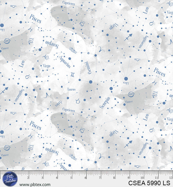 Celestial Seasons Light Grey 44"/45" Fabric Per Yard - Prismatic Fiber Arts