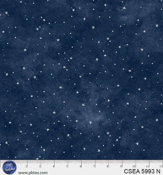 Celestial Seasons Navy Blue 44"/45" Fabric Per Yard - Prismatic Fiber Arts
