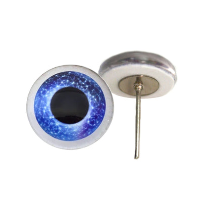 Celestial Blue Doll Glass Eyes on Wire Pin Posts