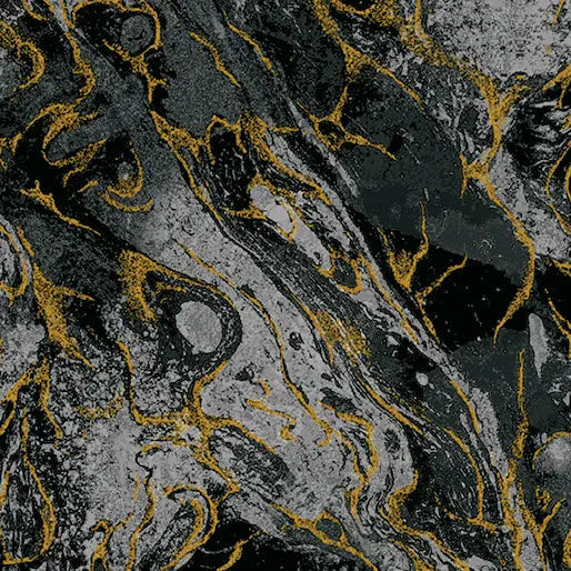 Charcoal Marbled Earth Cotton 44”/45" Fabric Per Yard - Prismatic Fiber Arts