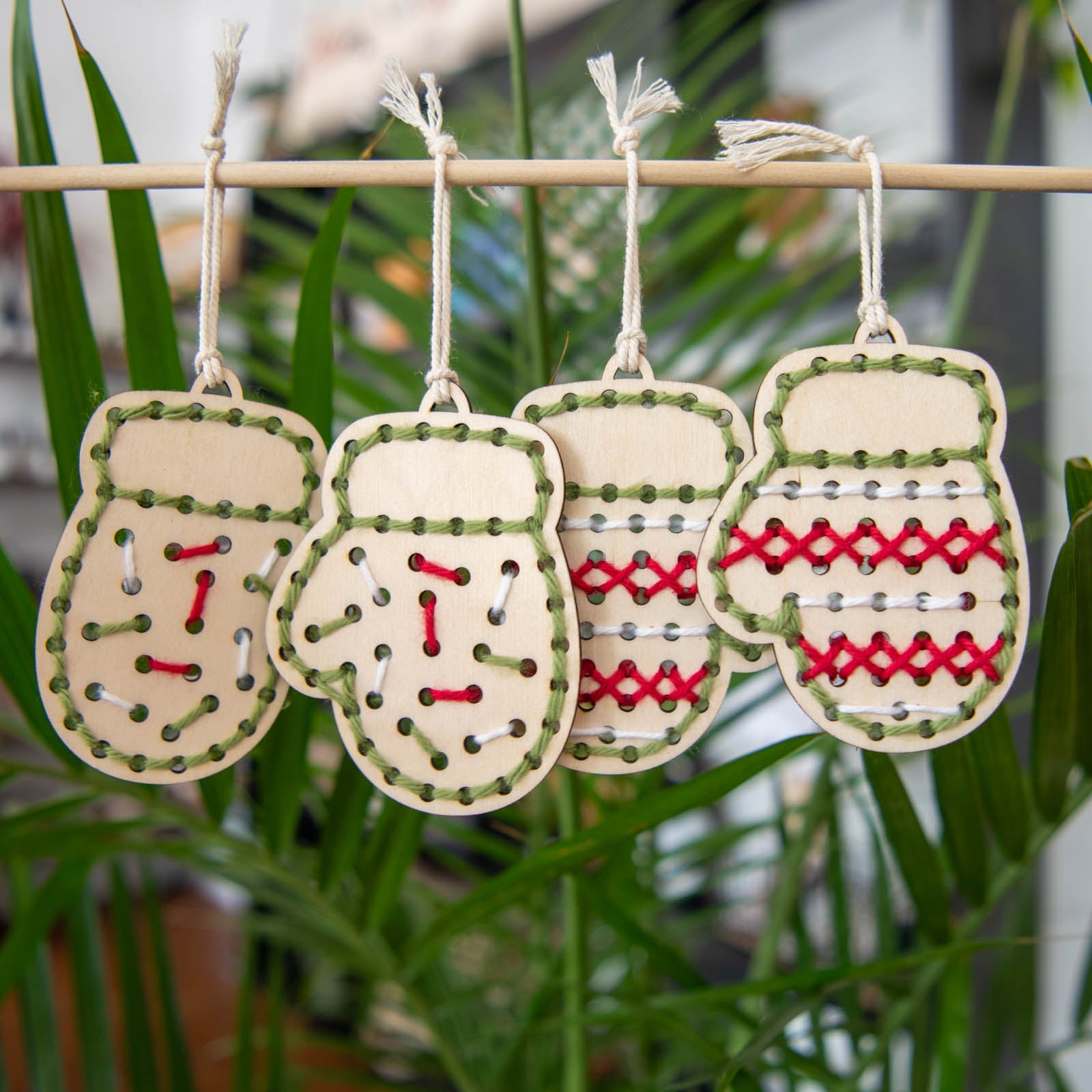 Yarn Christmas Mitten Ornaments Embroidery Kit - Prismatic Fiber Arts