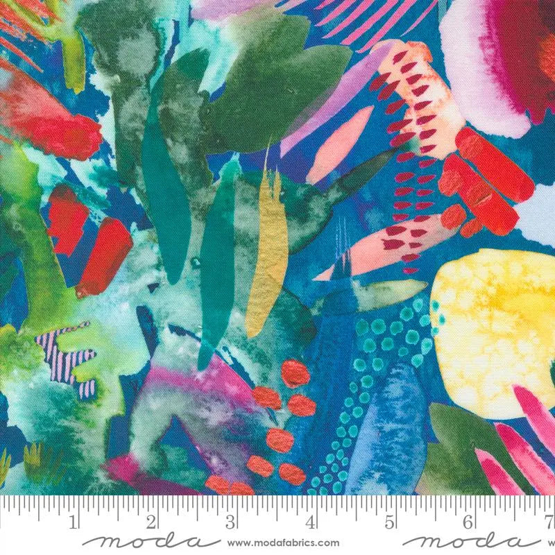 Coming Up Roses Sapphire First Sight Geometric 44"/45" Fabric Per Yard - Prismatic Fiber Arts