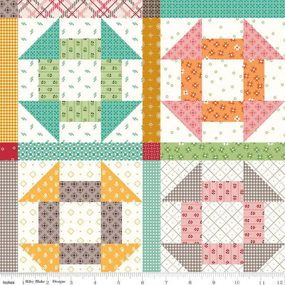 Multi Prim Churn Dash Cream Wideback Fabric per yard - Prismatic Fiber Arts