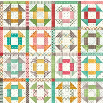 Multi Prim Churn Dash Cream Wideback Fabric per yard - Prismatic Fiber Arts