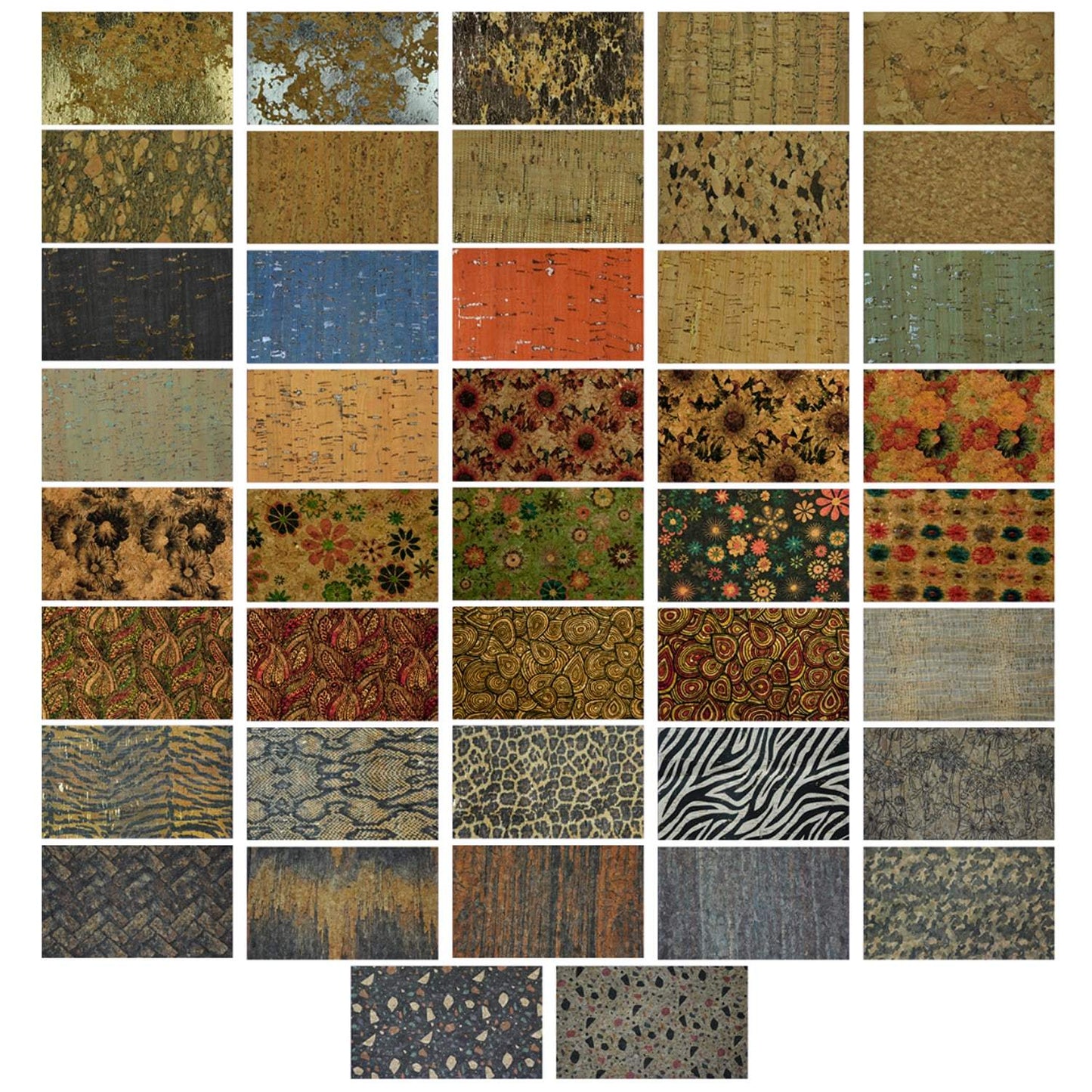 Cork Fabric - Style 1017 Floral Sketch - Prismatic Fiber Arts