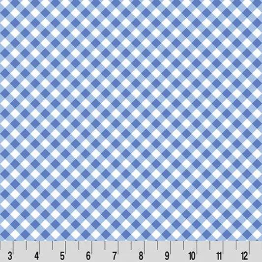 Cottage Rose Lane Gingham Quilting Cuddle Blue Bonnet Fabric per yard - Prismatic Fiber Arts