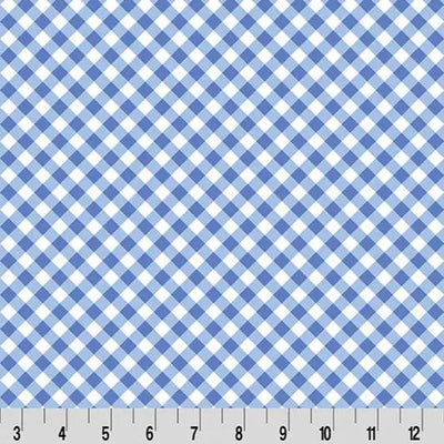 Cottage Rose Lane Gingham Quilting Cuddle Blue Bonnet Fabric per yard - Prismatic Fiber Arts