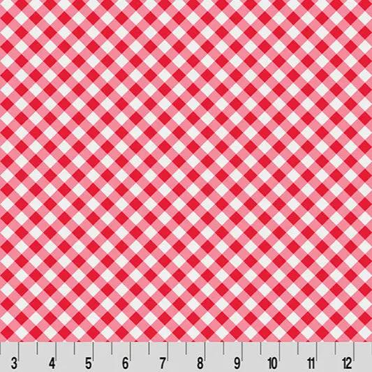 Cottage Rose Lane Gingham Quilting Cuddle Candy Apple Fabric per yard - Prismatic Fiber Arts