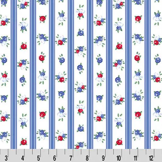 Cottage Rose Lane Nottinghill Quilting Cuddle Blue Bonnet Fabric per yard - Prismatic Fiber Arts