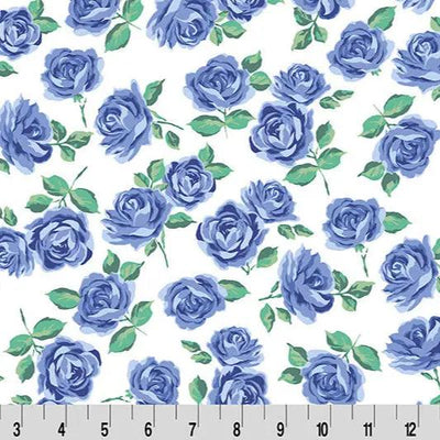 Cottage Rose Lane Yorkshire Quilting Cuddle Blue Bonnet Fabric per yard - Prismatic Fiber Arts