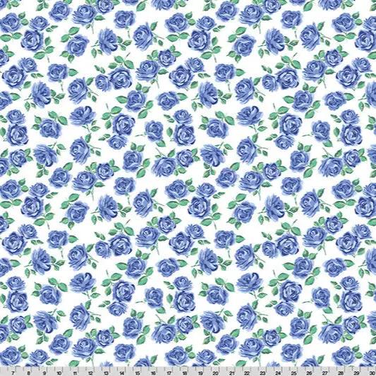 Cottage Rose Lane Yorkshire Quilting Cuddle Blue Bonnet Fabric per yard - Prismatic Fiber Arts
