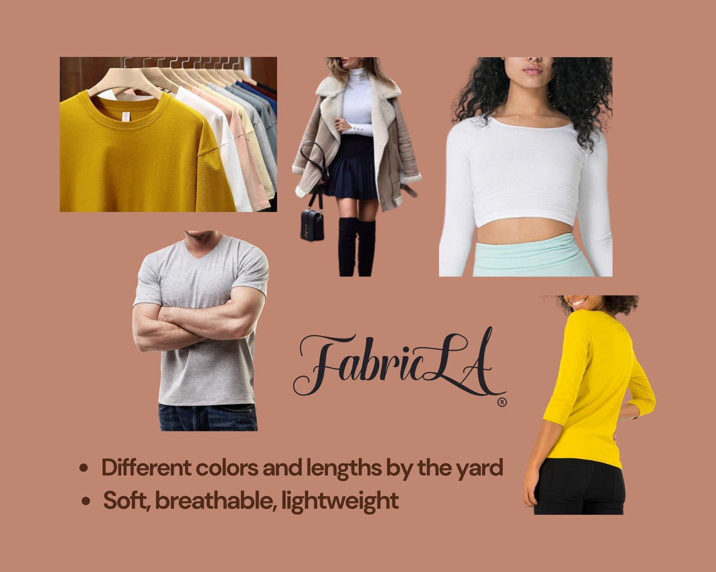 FabricLA 10 oz Cotton Spandex Jersey Knit Fabric – 4-Way Stretch | Ivory