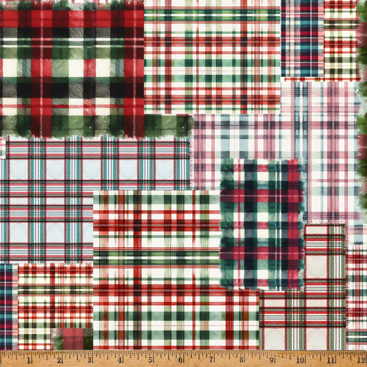 Cozy Tidings Christmas Plaid 43"/44" Fabric Per Yard