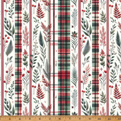 Cozy Tidings Christmas Plaid Stripes 43"/44" Fabric Per Yard - Prismatic Fiber Arts