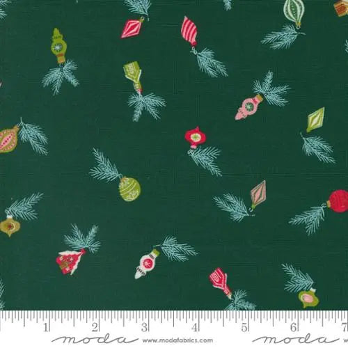 Cozy Wonderland Green Vintage Ornaments 44"/45" Fabric Per Yard - Prismatic Fiber Arts