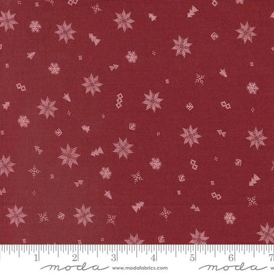 Cozy Wonderland Red Burgundy Snowflakes 44"/45" Fabric Per Yard - Prismatic Fiber Arts