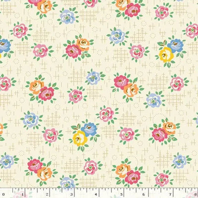 Cream Aunt Grace Calicos Cotton Wideback Fabric Per Yard - Prismatic Fiber Arts