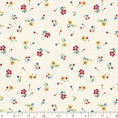 Cream Blooms Cotton Wideback Fabric Per Yard - Prismatic Fiber Arts