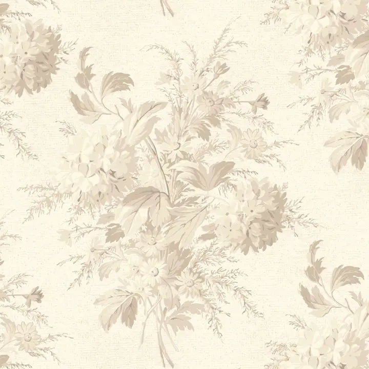 Cream Bouquet Cotton Wideback Fabric per yard - Prismatic Fiber Arts