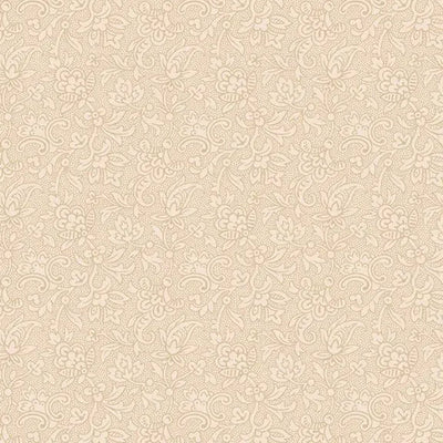 Cream Stylized Floral Cotton Wideback Fabric Per Yard - Prismatic Fiber Arts