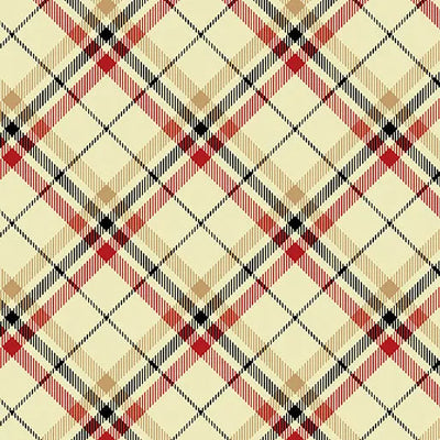 Cream Tartan Plaid Cotton Wideback Fabric per yard - Prismatic Fiber Arts