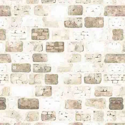 Cream Taupe Castle Wall Wideback Cotton Fabric per yard - Prismatic Fiber Arts