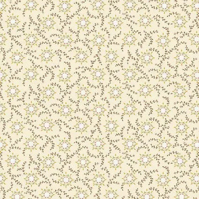 Cream Wheat Starburst Vine Cotton Wideback Fabric per yard - Prismatic Fiber Arts