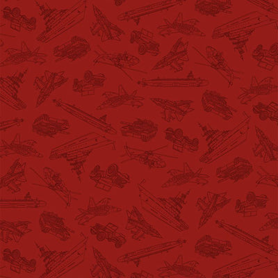 Crimson Military Convoy Path to Freedom Cotton 44"/45" Fabric Per Yard - Prismatic Fiber Arts