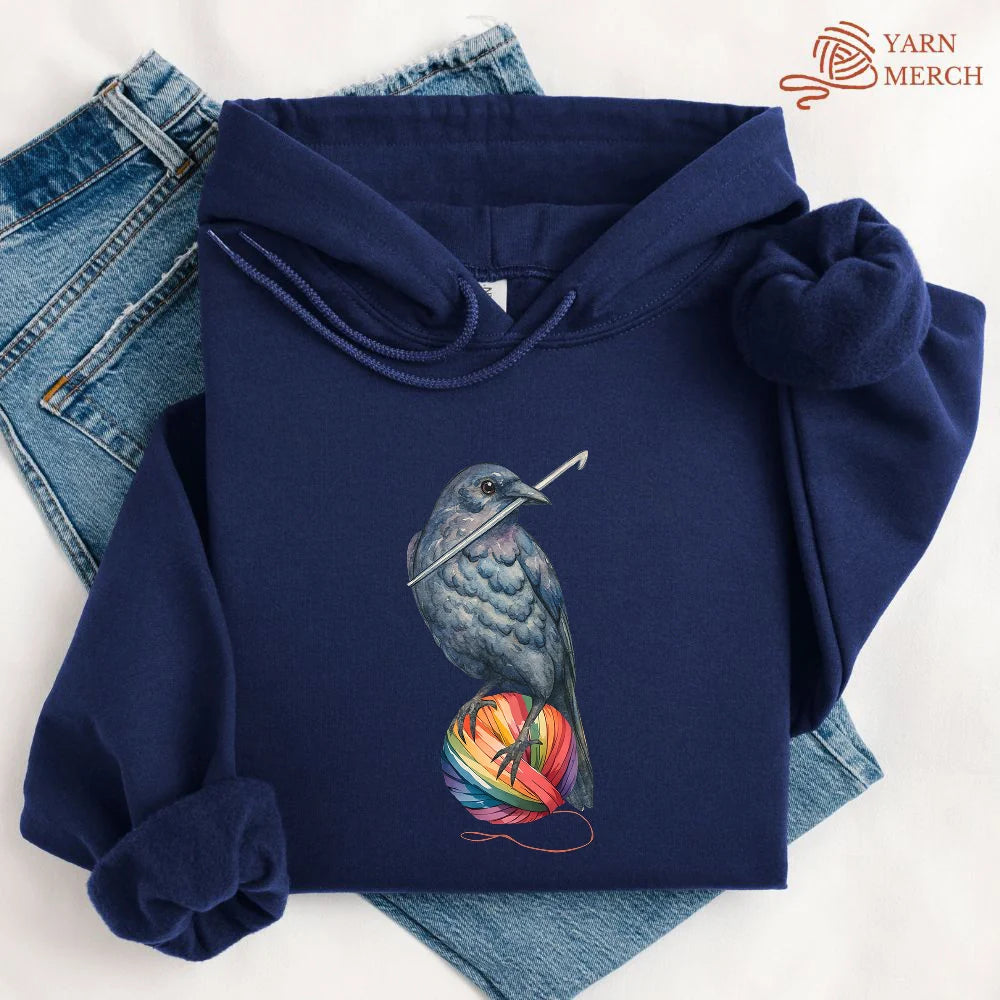 Crochet Crow Hoodie - Prismatic Fiber Arts