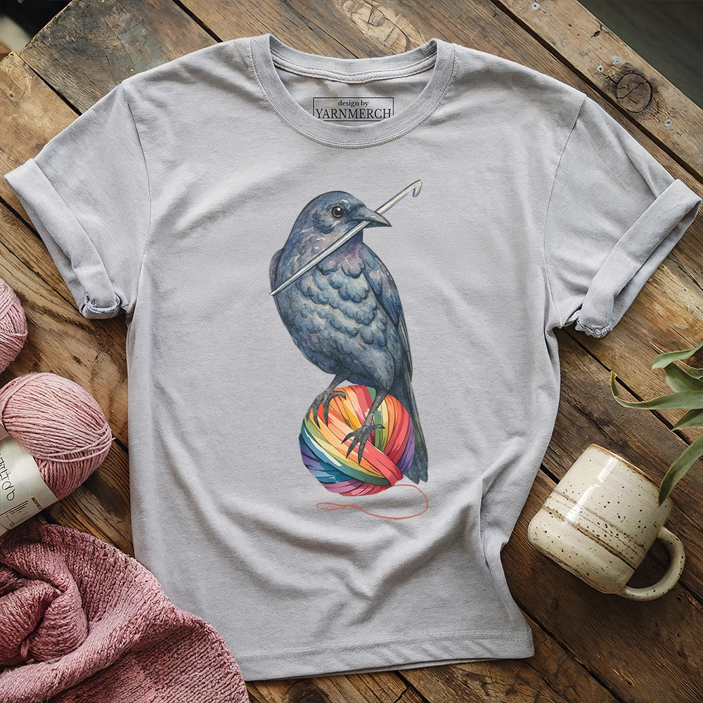 Crochet Crow T-shirt - Prismatic Fiber Arts