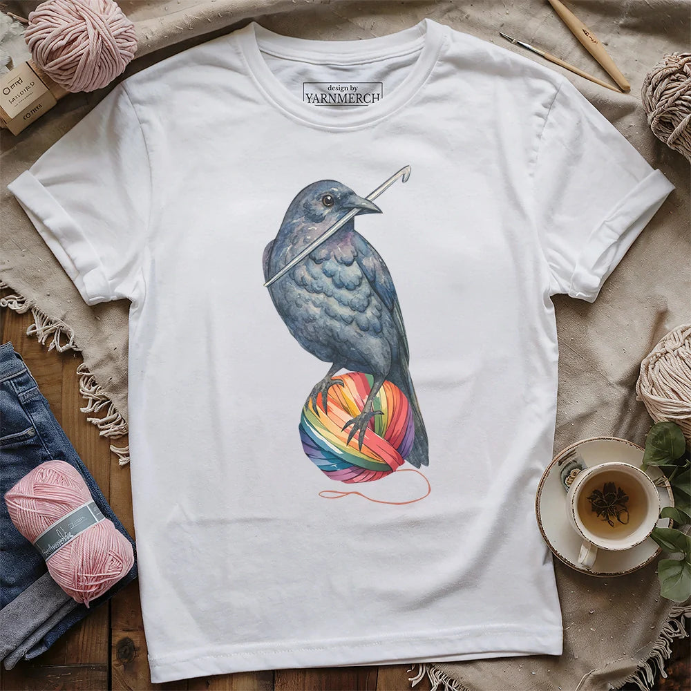 Crochet Crow T-shirt - Prismatic Fiber Arts