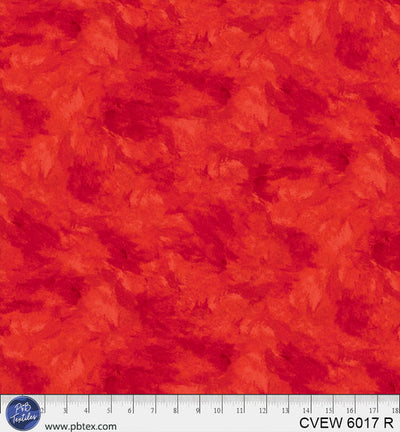 Crushed Velvet Red Cotton Wideback Fabric per yard - Prismatic Fiber Arts