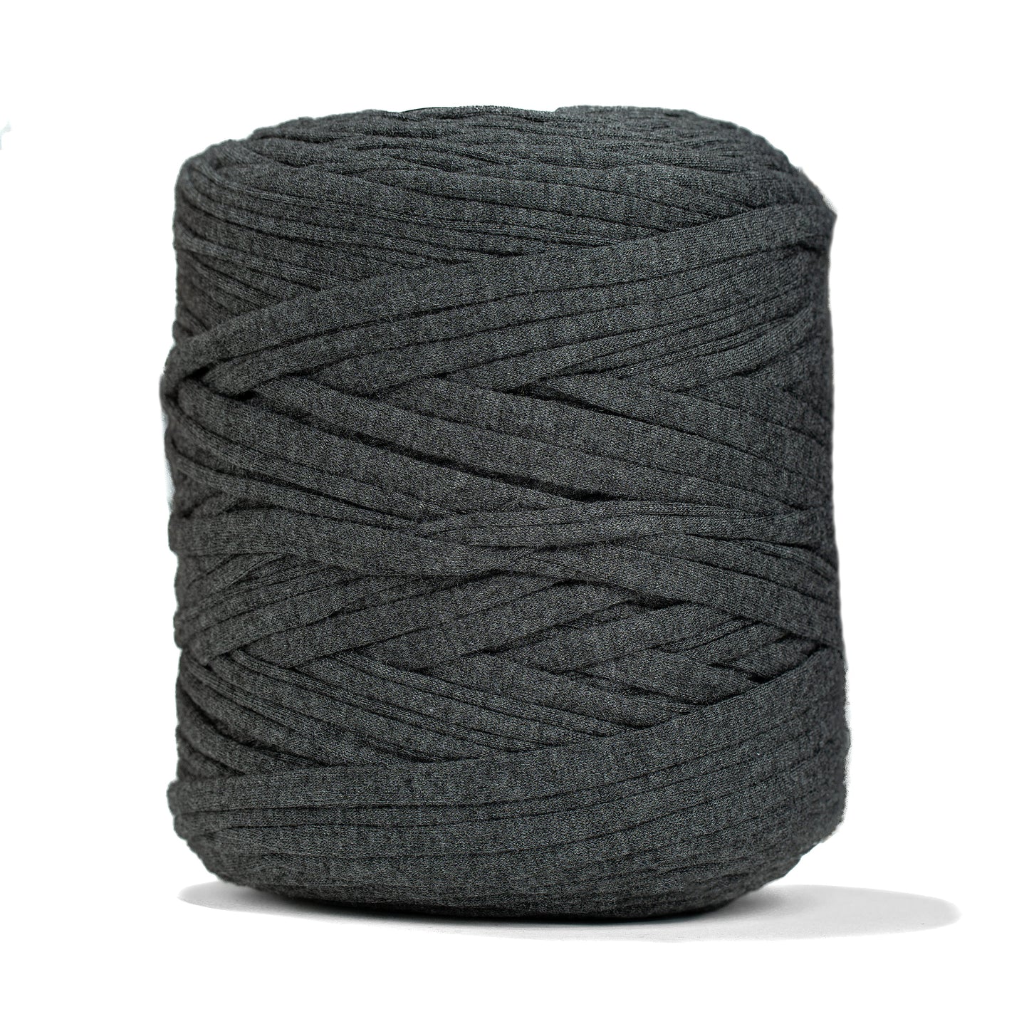 Recycled T-Shirt Fabric Yarn - Dark Heather Gray Color - Prismatic Fiber Arts