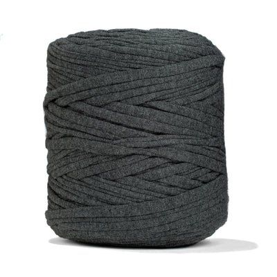 Recycled T-Shirt Fabric Yarn - Dark Heather Gray Color - Prismatic Fiber Arts