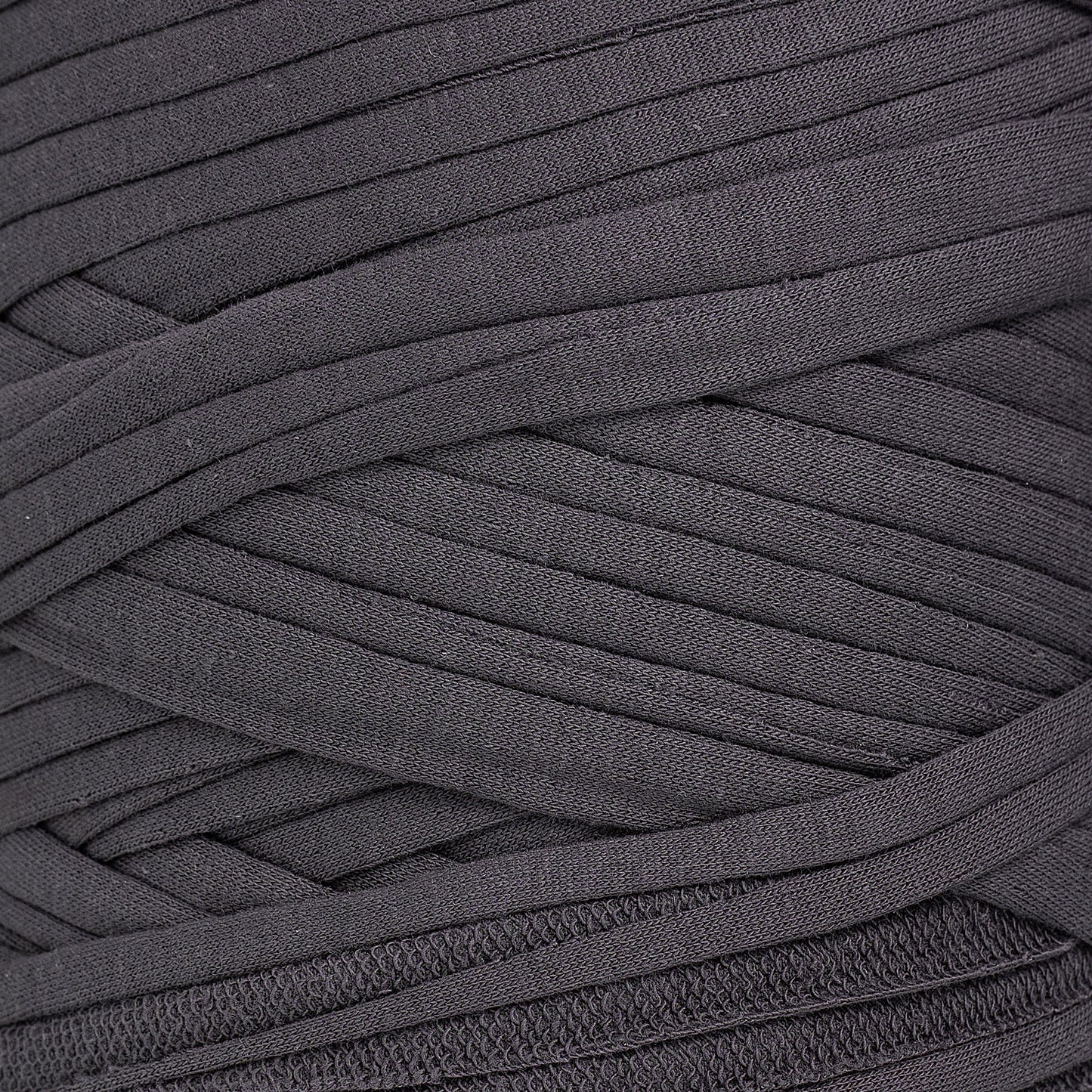 Recycled T-Shirt Fabric Yarn - Dark Gray Color - Prismatic Fiber Arts